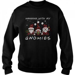 Hanging With Gnomies Gnome Christmas Xmas Buffalo Plaid Red Sweatshirt
